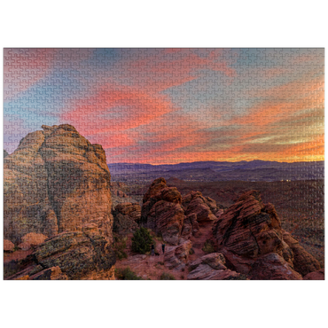 puzzleplate Snow Canyon Red Rocks at Sunset, Utah 1000 Jigsaw Puzzle