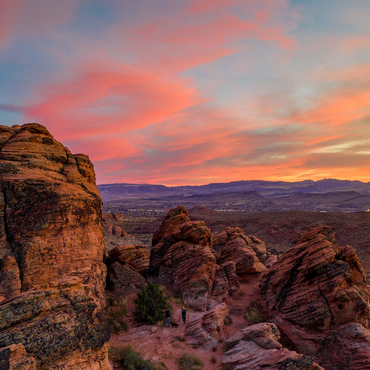 Snow Canyon Red Rocks at Sunset, Utah 1000 Jigsaw Puzzle 3D Modell