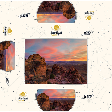 Snow Canyon Red Rocks at Sunset, Utah 1000 Jigsaw Puzzle box 3D Modell