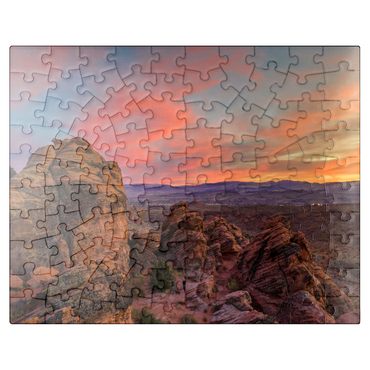 puzzleplate Snow Canyon Red Rocks at Sunset, Utah 100 Jigsaw Puzzle
