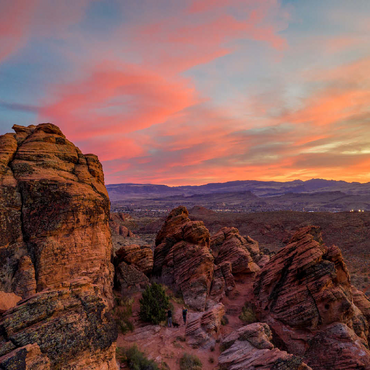 Snow Canyon Red Rocks at Sunset, Utah 100 Jigsaw Puzzle 3D Modell
