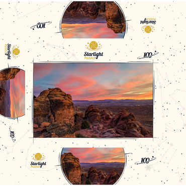 Snow Canyon Red Rocks at Sunset, Utah 100 Jigsaw Puzzle box 3D Modell
