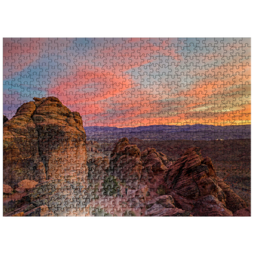 puzzleplate Snow Canyon Red Rocks at Sunset, Utah 500 Jigsaw Puzzle