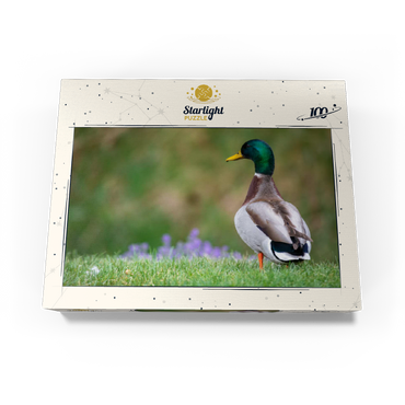 Mallard Duck on Spring Meadow with Flowers 100 Jigsaw Puzzle box view3