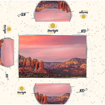 Sedona Red Rocks at Sunset Glow 100 Jigsaw Puzzle box 3D Modell