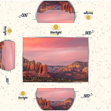 Sedona Red Rocks at Sunset Glow 500 Jigsaw Puzzle box 3D Modell