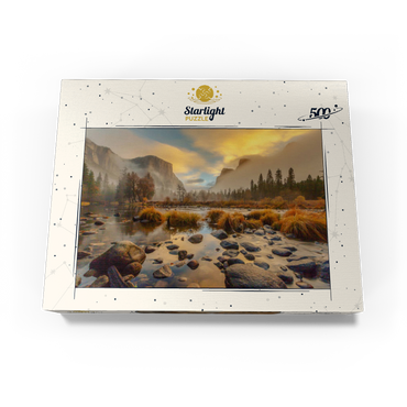 Yosemite Valley at Sunrise with Mist and Reflections 500 Jigsaw Puzzle box view3