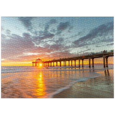 puzzleplate Manhattan Beach Pier Sunset Glow 1000 Jigsaw Puzzle