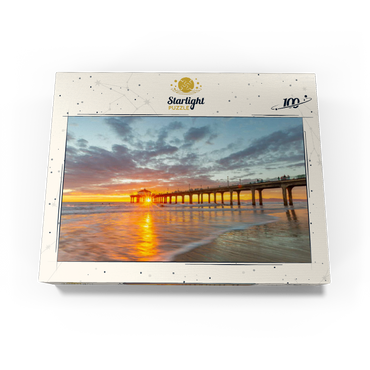 Manhattan Beach Pier Sunset Glow 100 Jigsaw Puzzle box view3