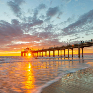 Manhattan Beach Pier Sunset Glow 100 Jigsaw Puzzle 3D Modell