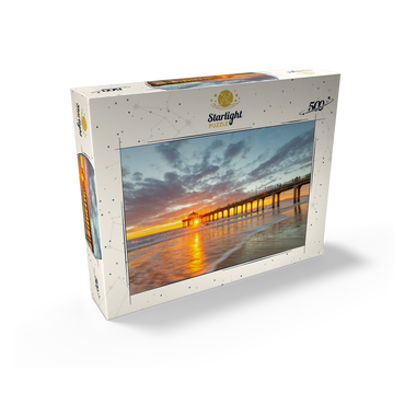 Manhattan Beach Pier Sunset Glow 500 Jigsaw Puzzle box view2