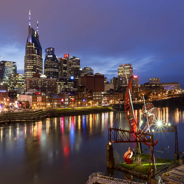 Nashville Skyline with Cumberland River Reflections at Dusk 100 Jigsaw Puzzle 3D Modell