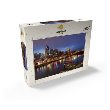 Nashville Skyline with Cumberland River Reflections at Dusk 500 Jigsaw Puzzle box view2