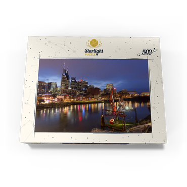 Nashville Skyline with Cumberland River Reflections at Dusk 500 Jigsaw Puzzle box view3