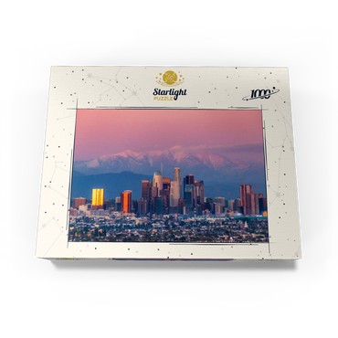 Los Angeles Skyline at Sunset with Snowy Mountains 1000 Jigsaw Puzzle box view3