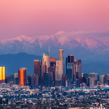 Los Angeles Skyline at Sunset with Snowy Mountains 1000 Jigsaw Puzzle 3D Modell