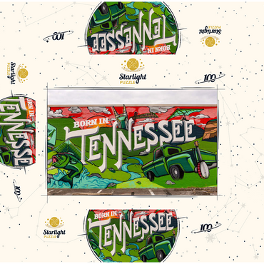 Born in Tennessee Street Art Wall Mural 100 Jigsaw Puzzle box 3D Modell