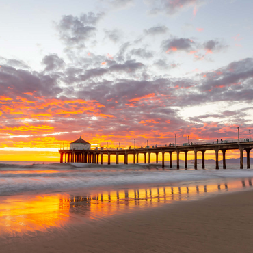 Manhattan Beach Pier Sunset Reflection 1000 Jigsaw Puzzle 3D Modell