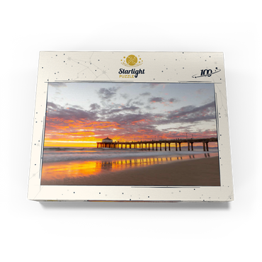Manhattan Beach Pier Sunset Reflection 100 Jigsaw Puzzle box view3