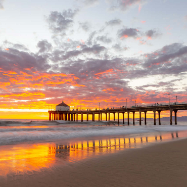 Manhattan Beach Pier Sunset Reflection 100 Jigsaw Puzzle 3D Modell