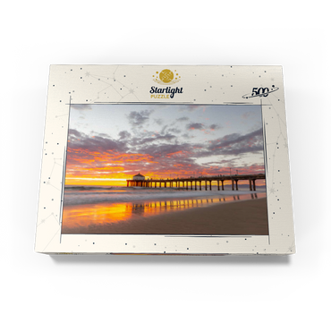 Manhattan Beach Pier Sunset Reflection 500 Jigsaw Puzzle box view3
