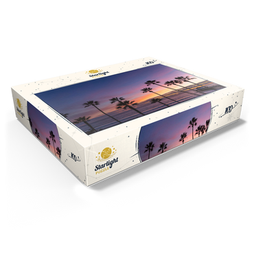 Manhattan Beach Pier at Sunset with Palm Silhouettes 100 Jigsaw Puzzle box view1
