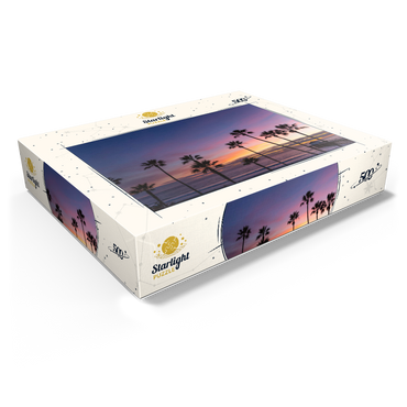 Manhattan Beach Pier at Sunset with Palm Silhouettes 500 Jigsaw Puzzle box view1