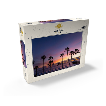 Manhattan Beach Pier at Sunset with Palm Silhouettes 500 Jigsaw Puzzle box view2