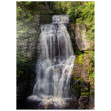 puzzleplate Bushkill Falls Pennsylvania - Cascading Forest Waterfall 500 Jigsaw Puzzle