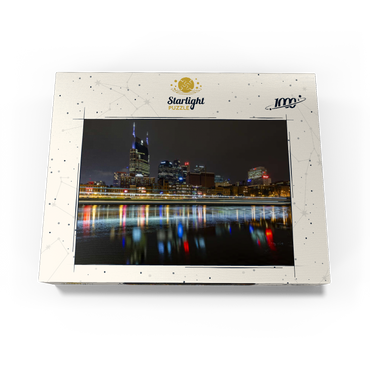 Nashville Skyline at Night - Reflections on the Cumberland River 1000 Jigsaw Puzzle box view3