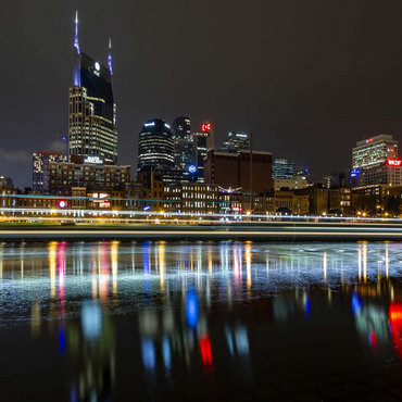 Nashville Skyline at Night - Reflections on the Cumberland River 100 Jigsaw Puzzle 3D Modell