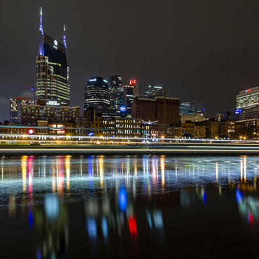 Nashville Skyline at Night - Reflections on the Cumberland River 500 Jigsaw Puzzle 3D Modell