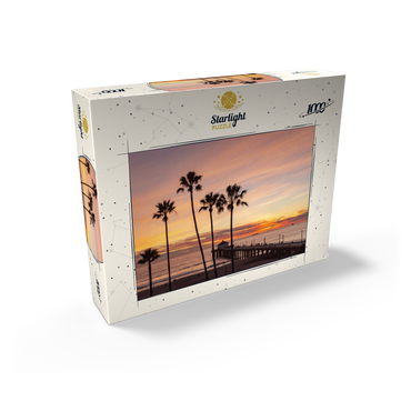 Manhattan Beach Pier - Sunset with Silhouetted Palms 1000 Jigsaw Puzzle box view2