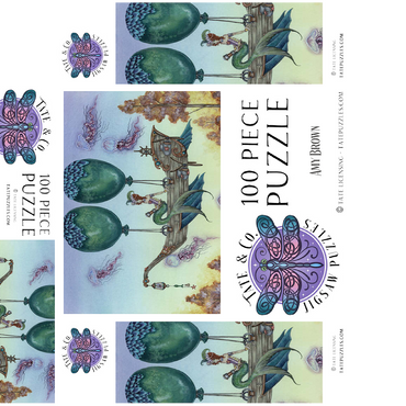 Dreaming On Aquamarine Tides Mermaid - Amy Brown 100 Jigsaw Puzzle box 3D Modell