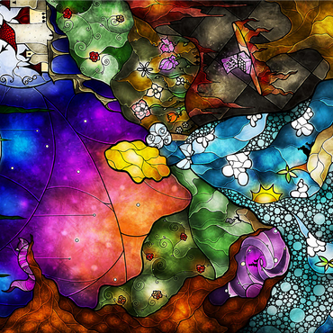 Off to Wonderland Stained Glass 1000 Jigsaw Puzzle 3D Modell