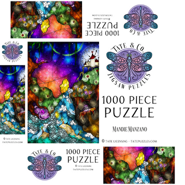 Off to Wonderland Stained Glass 1000 Jigsaw Puzzle box 3D Modell