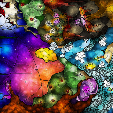 Off to Wonderland Stained Glass 500 Jigsaw Puzzle 3D Modell