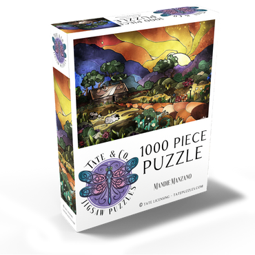 The Shepherds Cottage Stained Glass 1000 Jigsaw Puzzle box view2