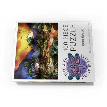 The Shepherds Cottage Stained Glass - Mandie Manzano 100 Jigsaw Puzzle box view3
