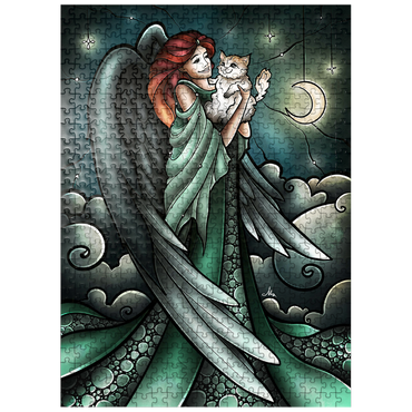 puzzleplate All Cats Do Go to Heaven Stained Glass 500 Jigsaw Puzzle