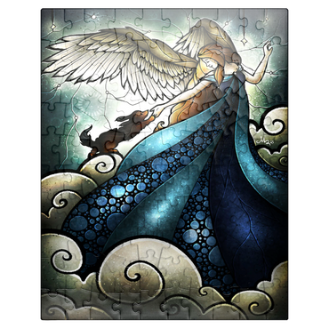 puzzleplate All Dogs Do Go To Heaven Stained Glass - Mandie Manzano 100 Jigsaw Puzzle