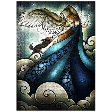 puzzleplate All Dogs Do Go To Heaven Stained Glass 500 Jigsaw Puzzle