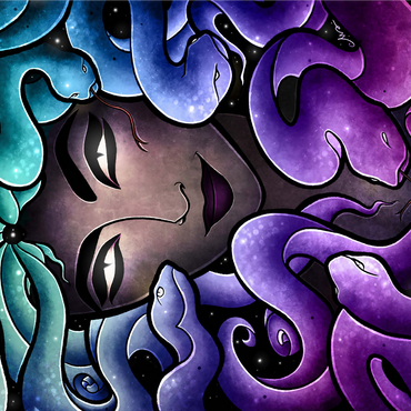 Medusa Stained Glass 1000 Jigsaw Puzzle 3D Modell