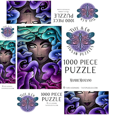 Medusa Stained Glass 1000 Jigsaw Puzzle box 3D Modell