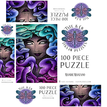 Medusa Stained Glass - Mandie Manzano 100 Jigsaw Puzzle box 3D Modell