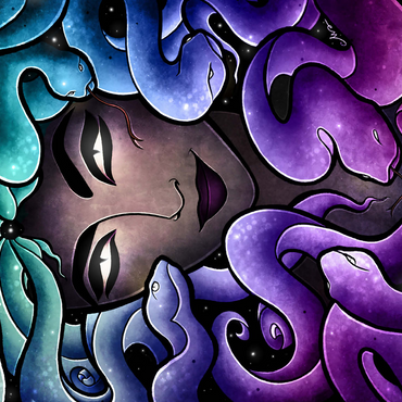 Medusa Stained Glass 500 Jigsaw Puzzle 3D Modell