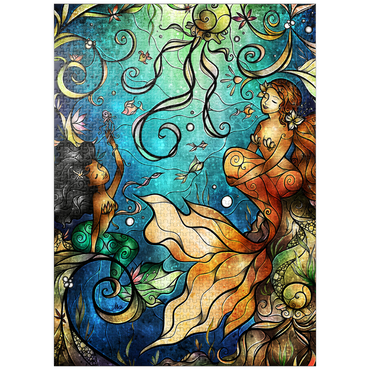 puzzleplate Friends Under the Sea Stained Glass 1000 Jigsaw Puzzle