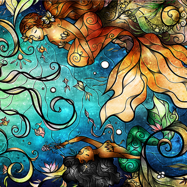 Friends Under the Sea Stained Glass 1000 Jigsaw Puzzle 3D Modell