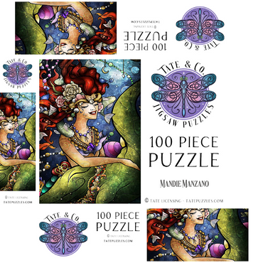 Croc A Doc Baby Stained Glass - Mandie Manzano 100 Jigsaw Puzzle box 3D Modell