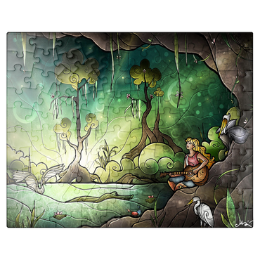 puzzleplate Bayou Enchantment Stained Glass - Mandie Manzano 100 Jigsaw Puzzle